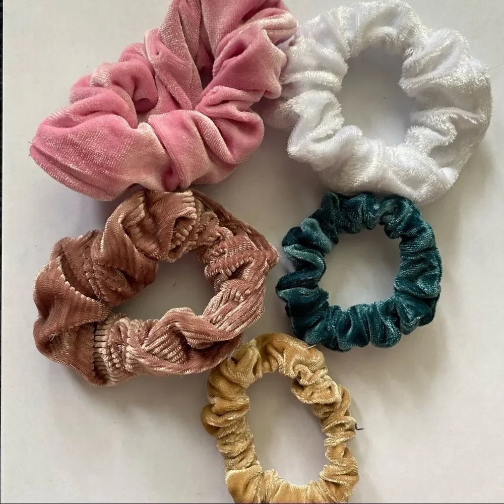 Set of 5 Velvet Scrunchies